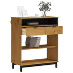 Mesa de bar rectangular de 91,9 x 45 x 109,9 cm, mesa de pub de madera de pino macizo marrón con almacenamiento, acabado roble