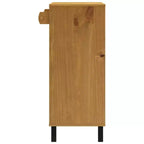 Mesa de bar rectangular de 91,9 x 45 x 109,9 cm, mesa de pub de madera de pino macizo marrón con almacenamiento, acabado roble
