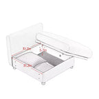 Sofá Elegante de Chenilla Blanca con Asiento de Almacenamiento y Otomana, en Forma de U de 3 Plazas con Respaldo y Apoyabrazos Cilíndricos