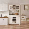 Mueble Despensa de Cocina de 72 Pulgadas de Alto con 4 Puertas y 2 Cajones, Botellero, Gran Almacenamiento de Cocina, Estante Ajustable, Barra de Café y Vino