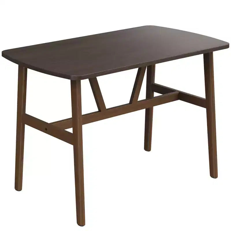 Mesa de comedor de 47" para 4-6 personas, mesa de cocina de madera con marco de metal resistente, nogal oscuro