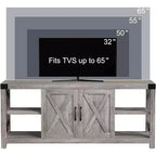 Mueble de TV en forma de X de 60 pulgadas para televisores de 65 pulgadas - Consola multimedia P2 ecológica con estantes ajustables, centro de entretenimiento moderno para sala de estar y dormitorio