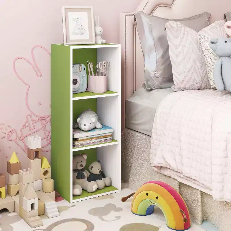 Estantería decorativa de 3 cubos, estantería abierta y organizador de almacenamiento de juguetes, horizontal o vertical