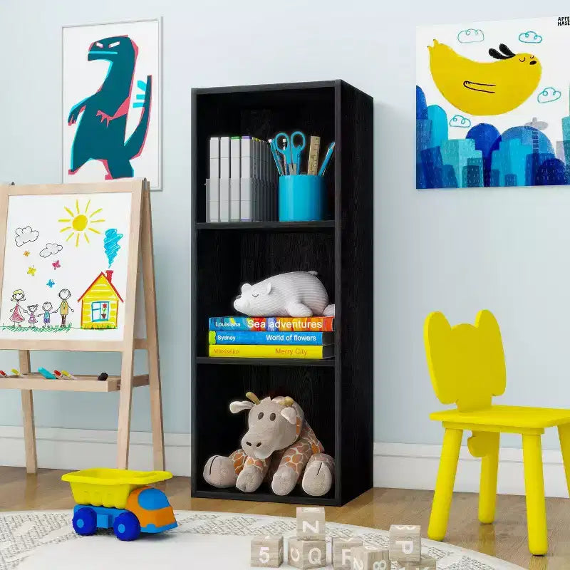 Estantería decorativa de 3 cubos, estantería abierta y organizador de almacenamiento de juguetes, horizontal o vertical