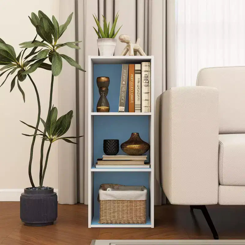 Estantería decorativa de 3 cubos, estantería abierta y organizador de almacenamiento de juguetes, horizontal o vertical