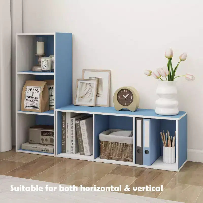 Estantería decorativa de 3 cubos, estantería abierta y organizador de almacenamiento de juguetes, horizontal o vertical