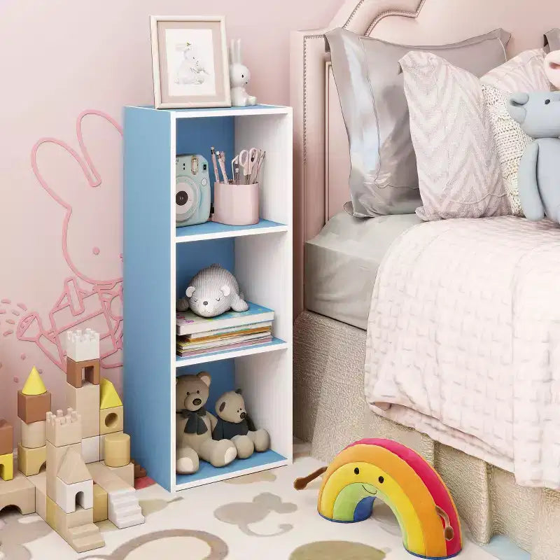 Estantería decorativa de 3 cubos, estantería abierta y organizador de almacenamiento de juguetes, horizontal o vertical