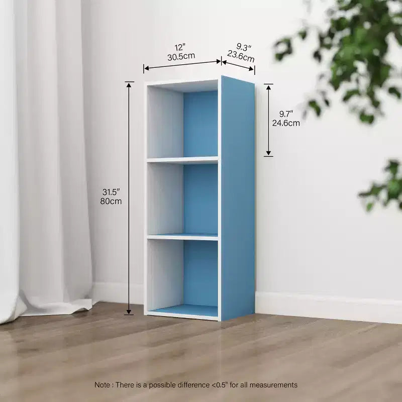 Estantería decorativa de 3 cubos, estantería abierta y organizador de almacenamiento de juguetes, horizontal o vertical