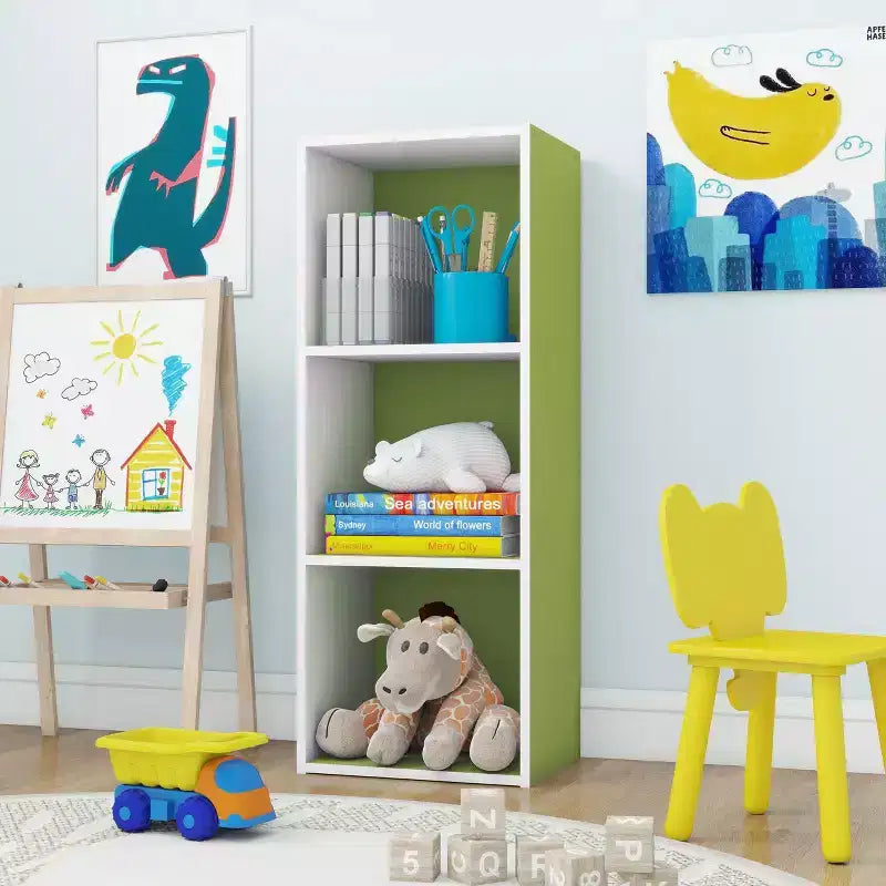 Estantería decorativa de 3 cubos, estantería abierta y organizador de almacenamiento de juguetes, horizontal o vertical