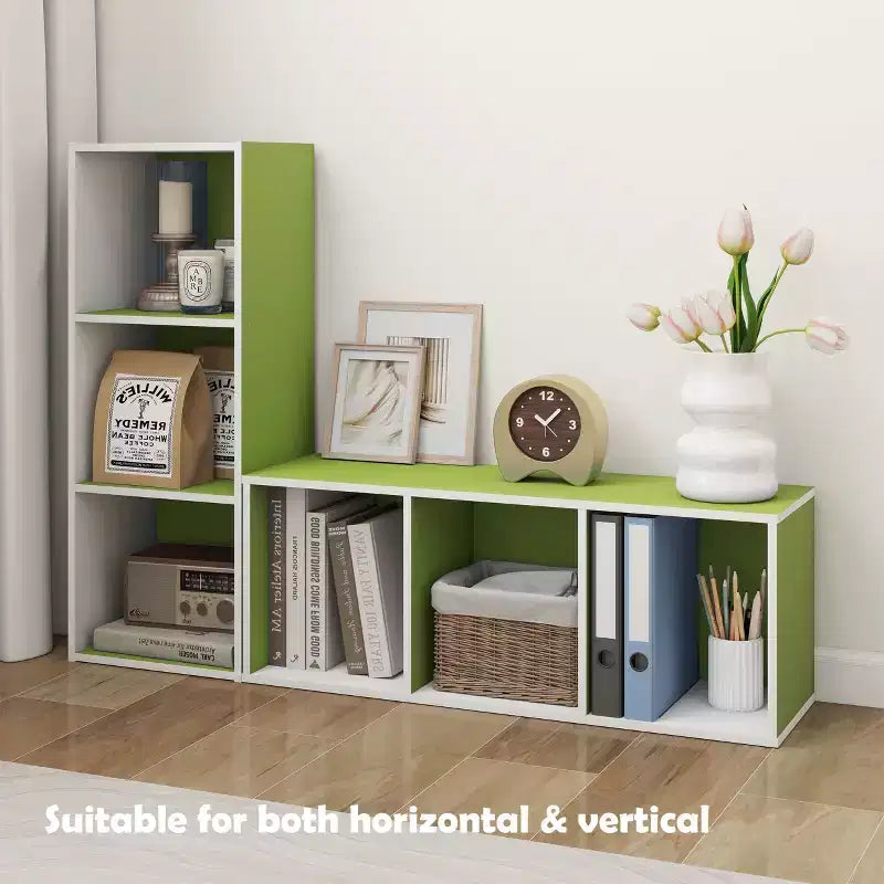 Estantería decorativa de 3 cubos, estantería abierta y organizador de almacenamiento de juguetes, horizontal o vertical