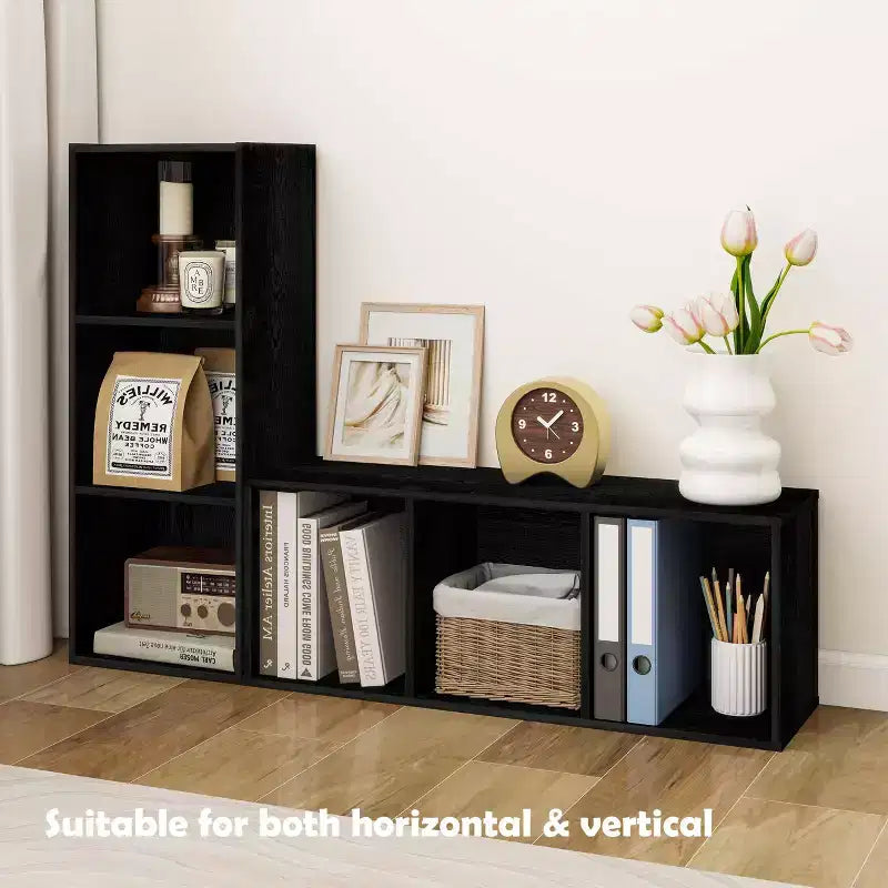 Estantería decorativa de 3 cubos, estantería abierta y organizador de almacenamiento de juguetes, horizontal o vertical
