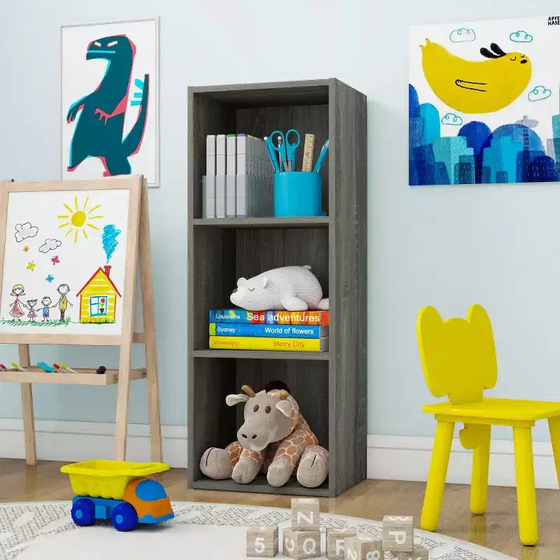 Estantería decorativa de 3 cubos, estantería abierta y organizador de almacenamiento de juguetes, horizontal o vertical