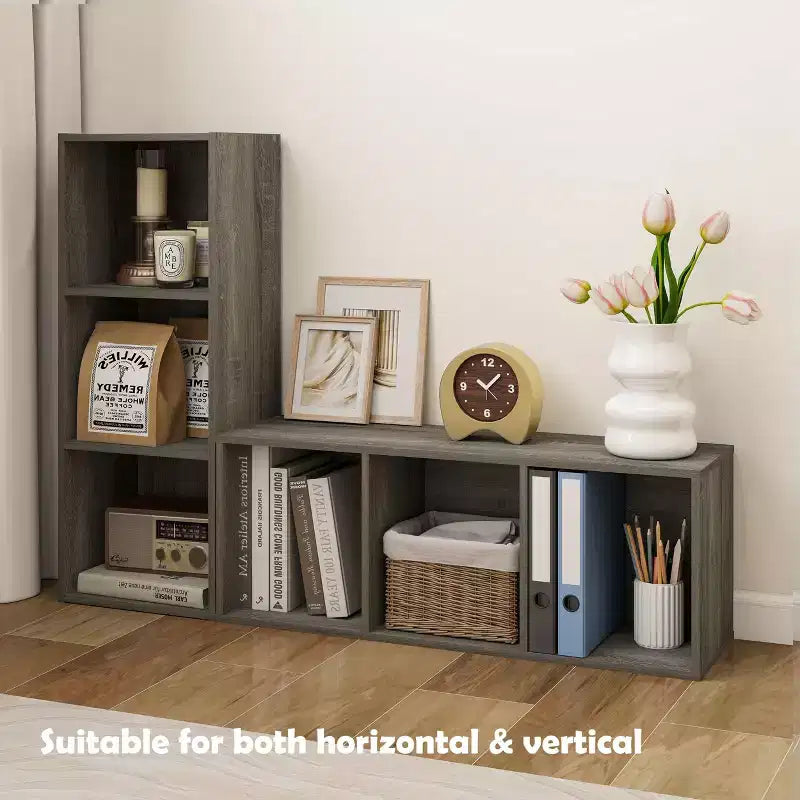 Estantería decorativa de 3 cubos, estantería abierta y organizador de almacenamiento de juguetes, horizontal o vertical