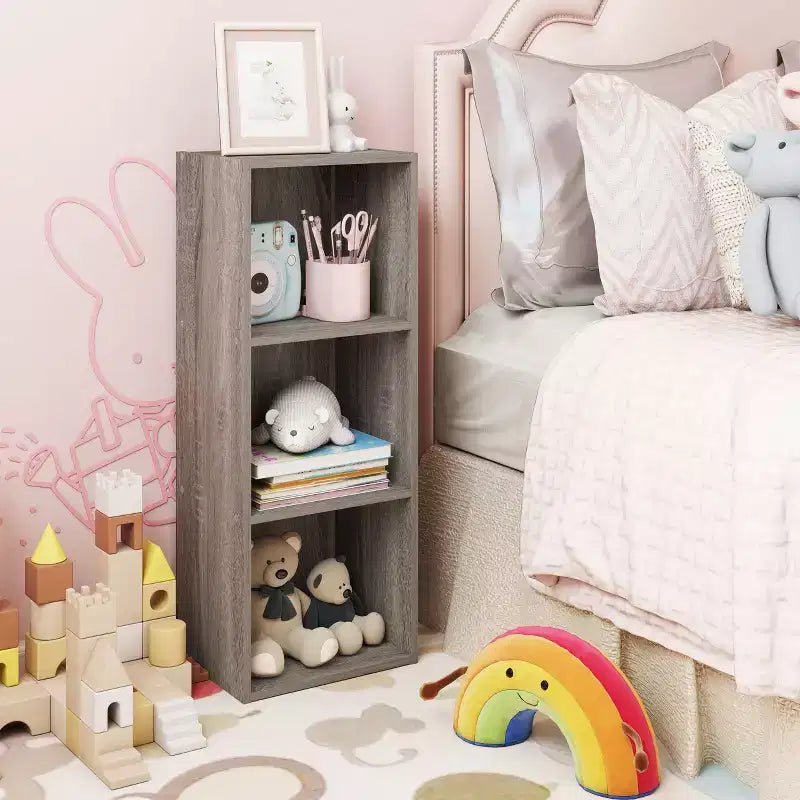 Estantería decorativa de 3 cubos, estantería abierta y organizador de almacenamiento de juguetes, horizontal o vertical