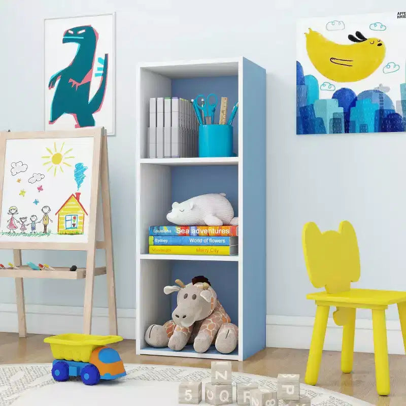 Estantería decorativa de 3 cubos, estantería abierta y organizador de almacenamiento de juguetes, horizontal o vertical