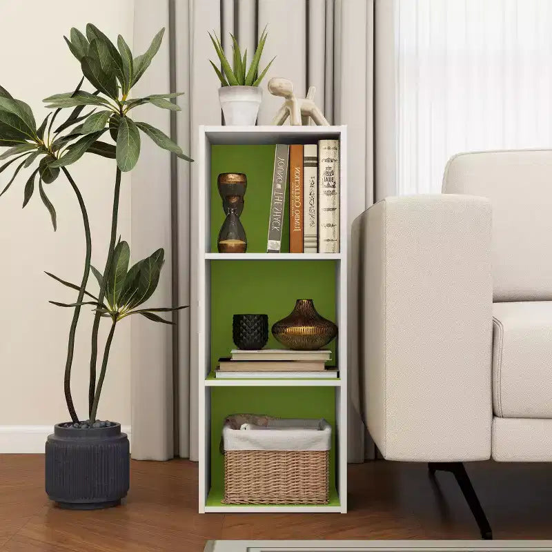 Estantería decorativa de 3 cubos, estantería abierta y organizador de almacenamiento de juguetes, horizontal o vertical