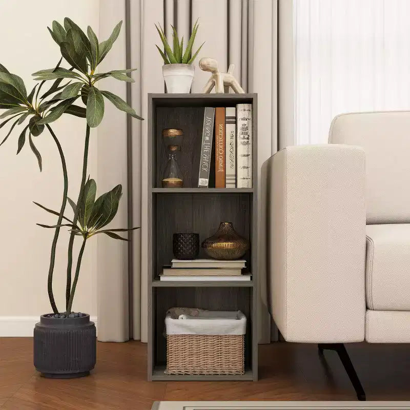 Estantería decorativa de 3 cubos, estantería abierta y organizador de almacenamiento de juguetes, horizontal o vertical