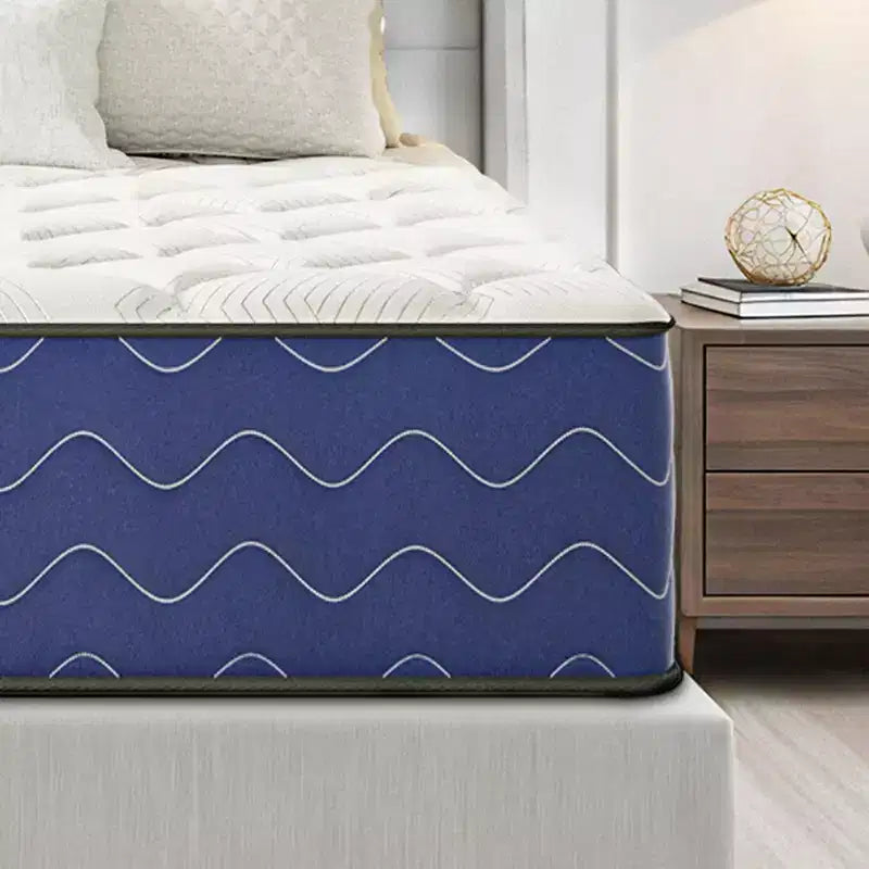 Colchón híbrido, firmeza media, espuma viscoelástica refrescante, cama en una caja