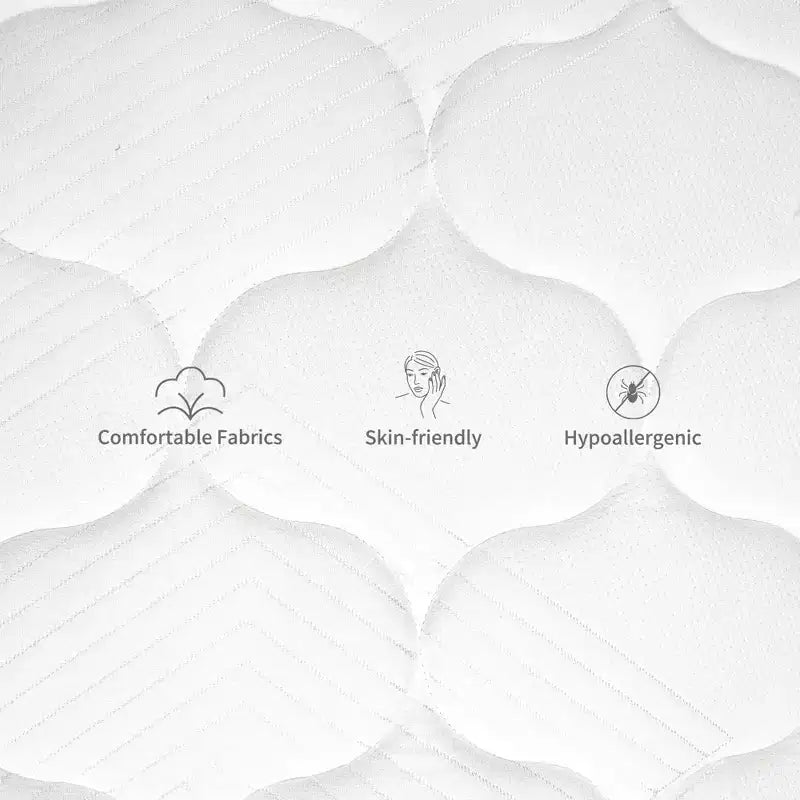 Colchón híbrido, firmeza media, espuma viscoelástica refrescante, cama en una caja