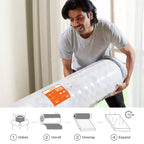 Colchón híbrido, firmeza media, espuma viscoelástica refrescante, cama en una caja