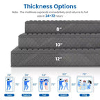 Colchón híbrido, firmeza media, espuma viscoelástica refrescante, cama en una caja