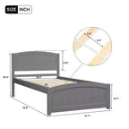 Cama de plataforma doble de madera con cabecero, piecero y soporte de listones de madera, color espresso