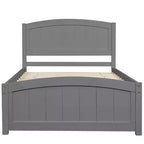 Cama de plataforma doble de madera con cabecero, piecero y soporte de listones de madera, color espresso