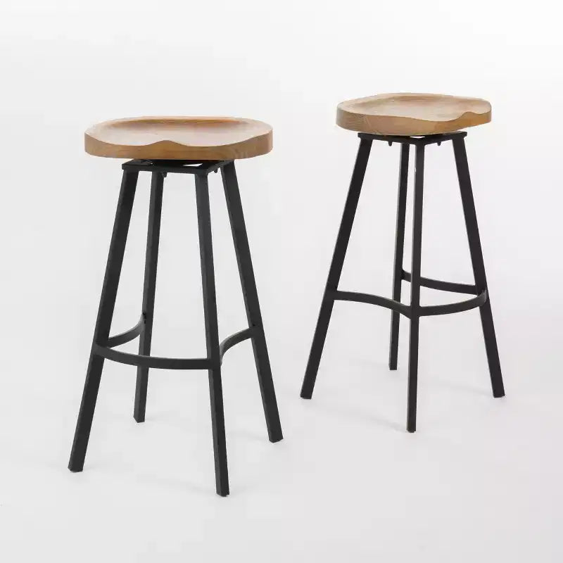 Taburetes de barra giratorios sin respaldo Pinewood & Iron de 31.5 pulgadas, juego de 2