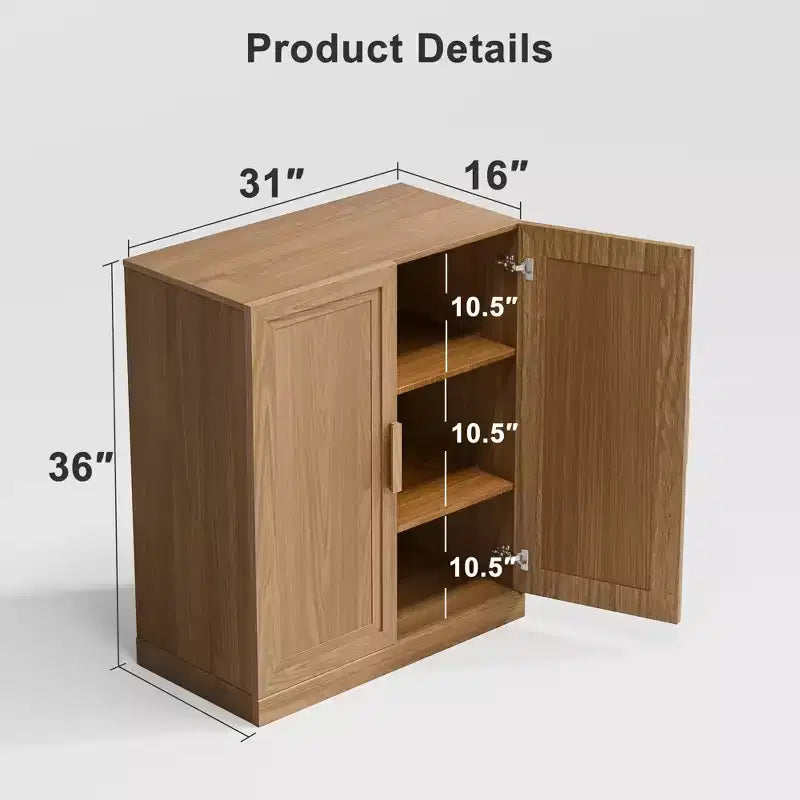 Armario de almacenamiento Adam Black veteado de madera (36x31x16)