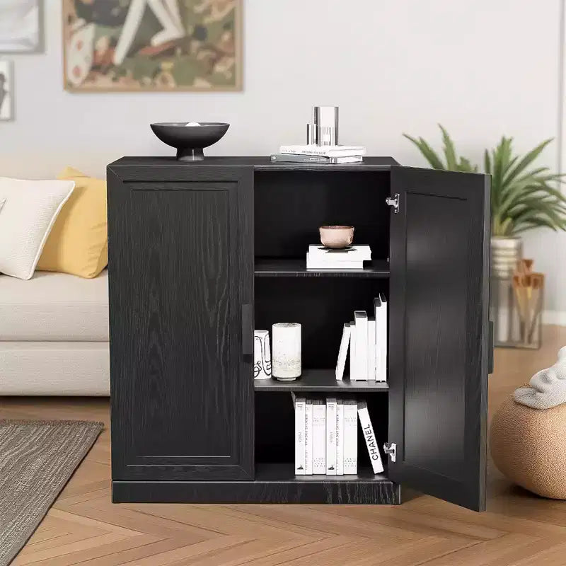 Armario de almacenamiento Adam Black veteado de madera (36x31x16)