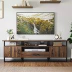 Mueble para TV Industrial de 70", Centro de Entretenimiento con Almacenamiento y Cajón para Sala de Estar, Marrón Rústico