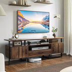 Mueble para TV Industrial de 70", Centro de Entretenimiento con Almacenamiento y Cajón para Sala de Estar, Marrón Rústico