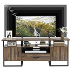 Mueble para TV Industrial de 70", Centro de Entretenimiento con Almacenamiento y Cajón para Sala de Estar, Marrón Rústico