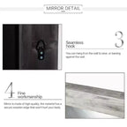 Espejo de cuerpo entero rectangular de 24" An. x 58" Al. con marco de madera maciza, blanco envejecido