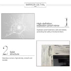 Espejo de cuerpo entero rectangular de 24" An. x 58" Al. con marco de madera maciza, blanco envejecido