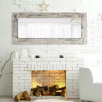 Espejo de cuerpo entero rectangular de 24" An. x 58" Al. con marco de madera maciza, blanco envejecido