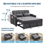 Sofá Cama Convertible 3 en 1, Sofá Moderno Tapizado, Sofá Cama Loveseat de Pana con Cama Extraíble, Respaldo Ajustable, para Sala de Estar