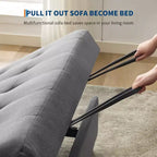 Sofá Cama Convertible 3 en 1, Sofá Moderno Tapizado, Sofá Cama Loveseat de Pana con Cama Extraíble, Respaldo Ajustable, para Sala de Estar