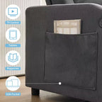Sofá Cama Convertible 3 en 1, Sofá Moderno Tapizado, Sofá Cama Loveseat de Pana con Cama Extraíble, Respaldo Ajustable, para Sala de Estar