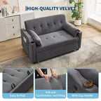 Sofá Cama Convertible 3 en 1, Sofá Moderno Tapizado, Sofá Cama Loveseat de Pana con Cama Extraíble, Respaldo Ajustable, para Sala de Estar