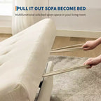 Sofá Cama Convertible 3 en 1, Sofá Moderno Tapizado, Sofá Cama Loveseat de Pana con Cama Extraíble, Respaldo Ajustable, para Sala de Estar