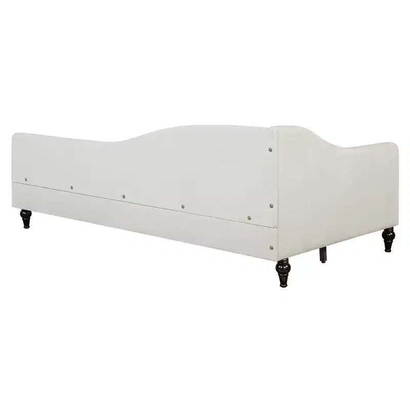 Sofá cama tapizado en forma de L doble/matrimonial, estructura de sofá cama esquinero de lino con patas de madera maciza para sala de estar