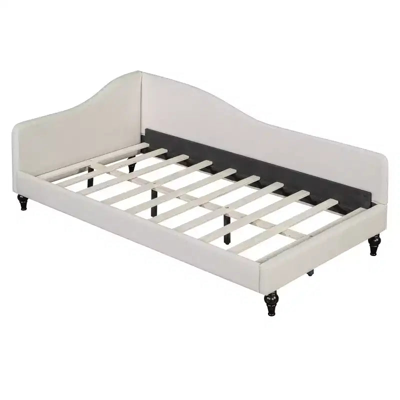 Sofá cama tapizado en forma de L doble/matrimonial, estructura de sofá cama esquinero de lino con patas de madera maciza para sala de estar