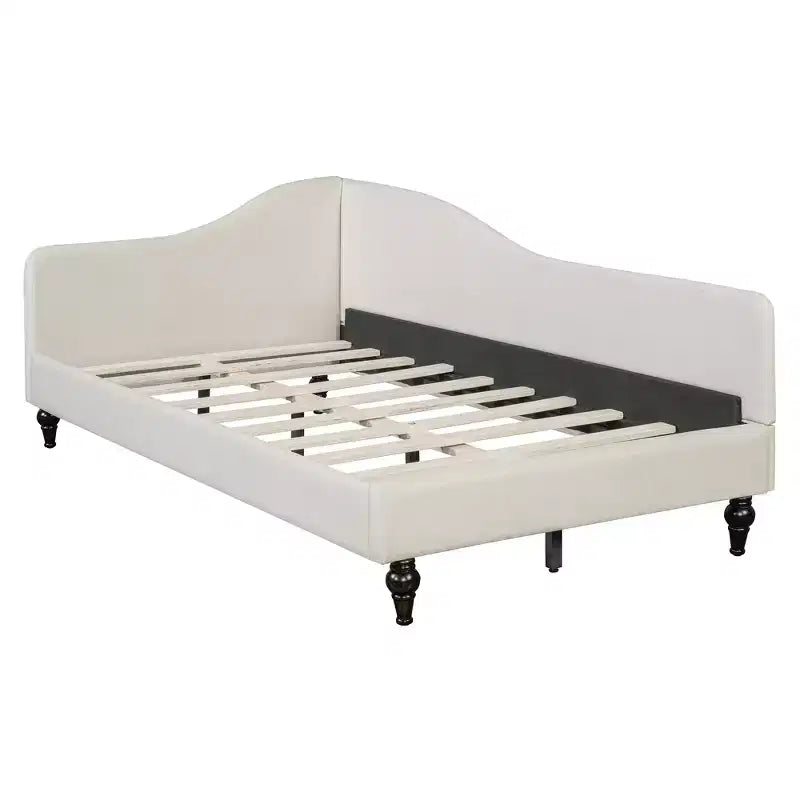 Sofá cama tapizado en forma de L doble/matrimonial, estructura de sofá cama esquinero de lino con patas de madera maciza para sala de estar