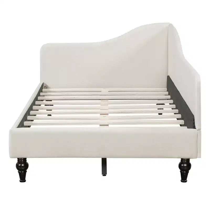 Sofá cama tapizado en forma de L doble/matrimonial, estructura de sofá cama esquinero de lino con patas de madera maciza para sala de estar