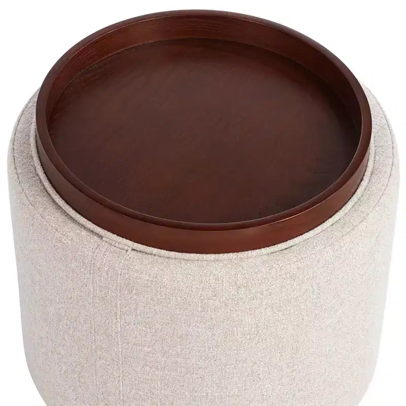 Puf de Almacenamiento Redondo de 45,72 cm de Alto con Bandeja Reversible