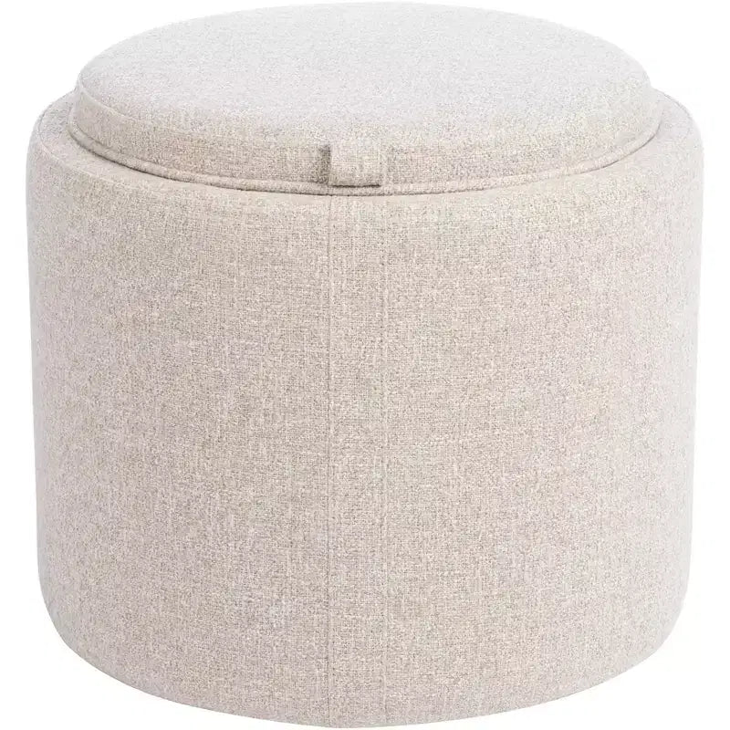 Puf de Almacenamiento Redondo de 45,72 cm de Alto con Bandeja Reversible