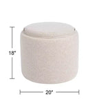 Puf de Almacenamiento Redondo de 45,72 cm de Alto con Bandeja Reversible