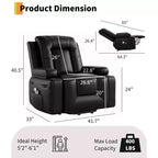Sillón reclinable eléctrico con funciones de calefacción y masaje, material de cuero PU, diseñado para personas mayores y con problemas de movilidad.