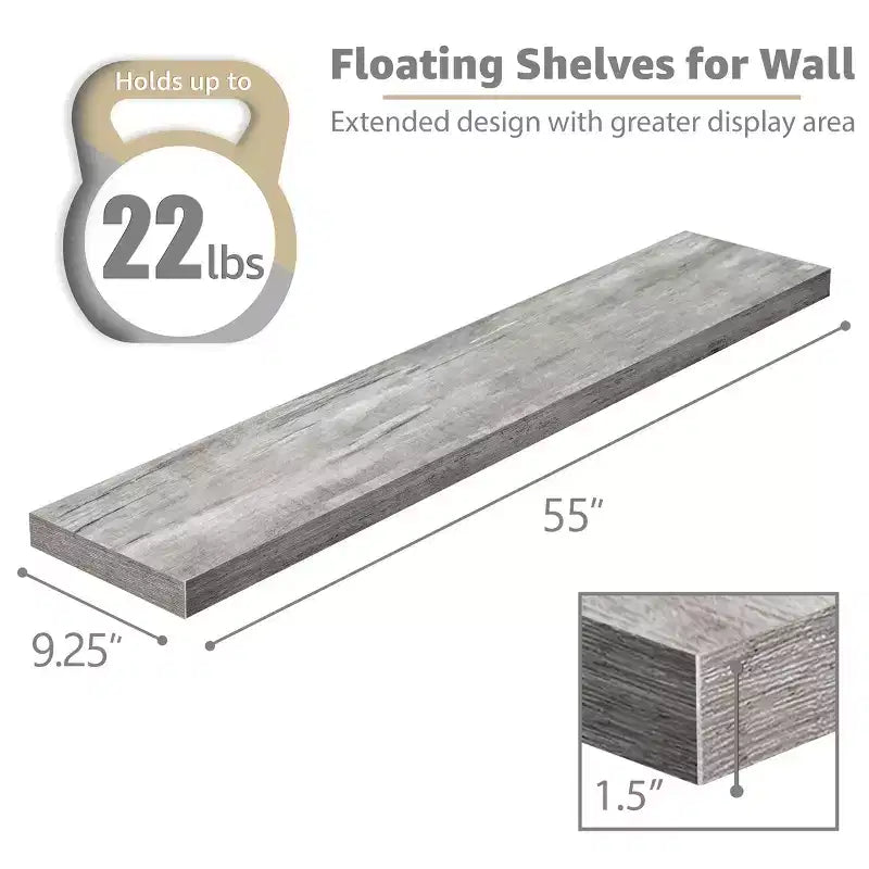 Paquete de 3 estantes flotantes de pared de 5" para baño, dormitorio, cocina y sala de estar